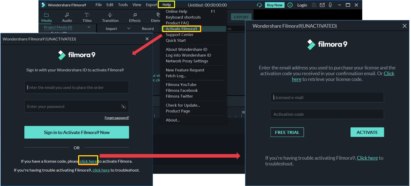 How do I activate Filmora 9 for free?