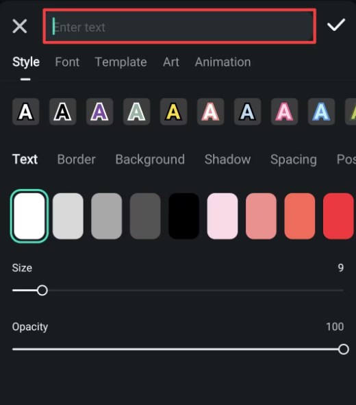 How to add text in Filmora mobile?